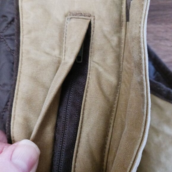 L.L.Bean Womens Upcountry Waxed Cotton Down Vest size L Tan Brown - Picture 7 of 10